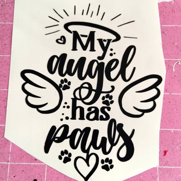 My Angels Has Paws Halo & Wings Vinyl Decal - Picture 1 of 1